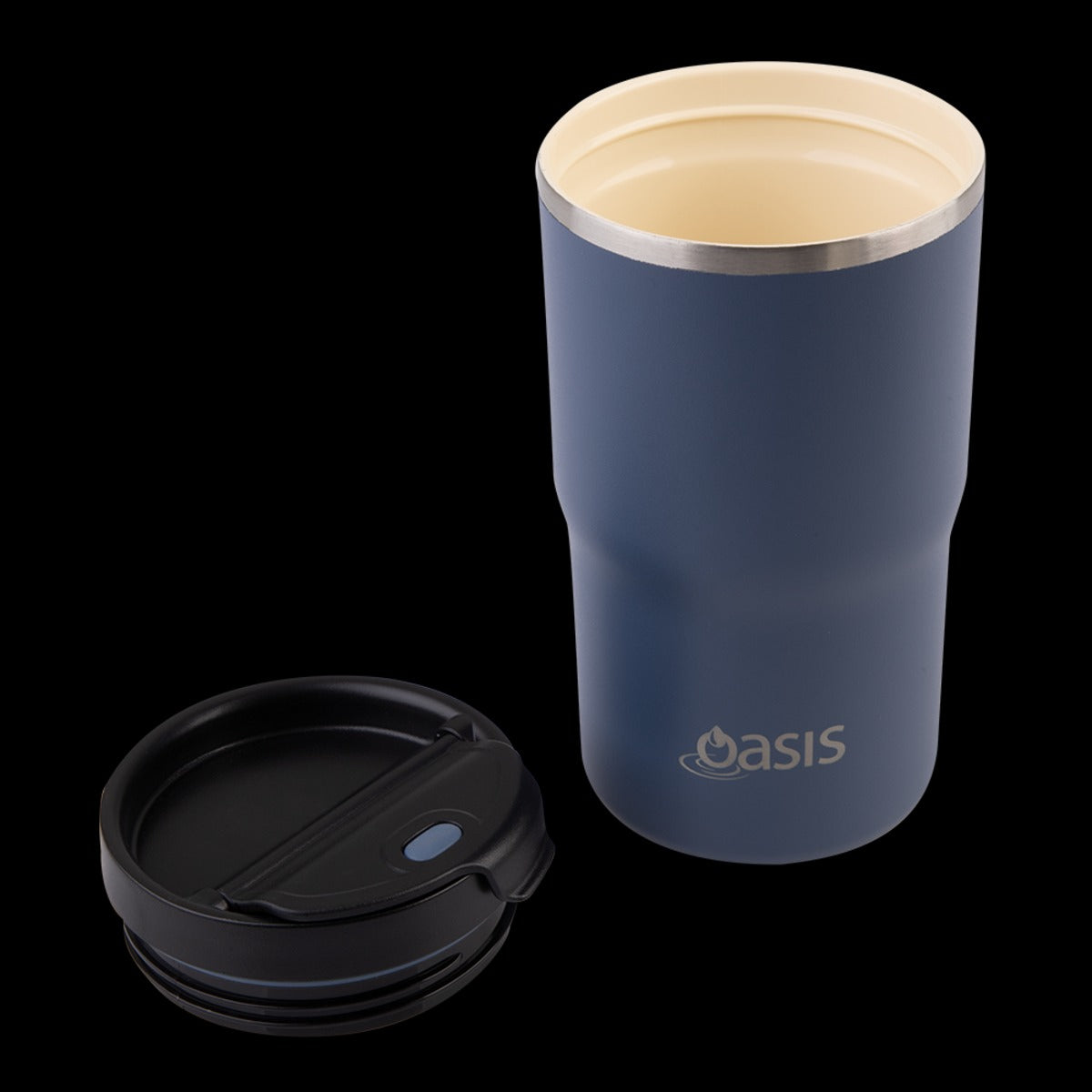 Oasis Ceramic Lined S/s Double Wall Insulated Travel Mug 480ml (indigo)