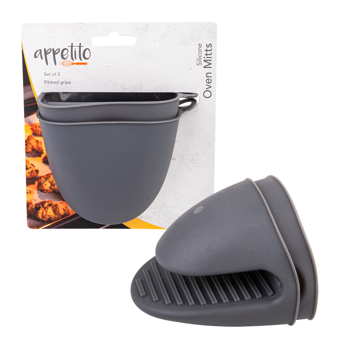 Silicone Oven Mitts Set 2 - Charcoal