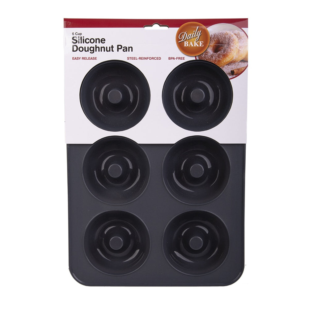 Daily Bake Silicone 6 Cup Doughnut Pan - Charcoal