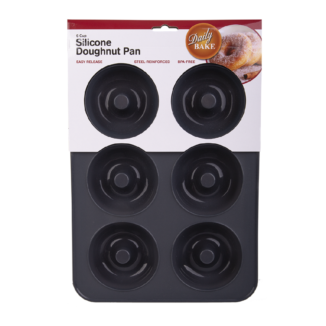 Daily Bake Silicone 6 Cup Doughnut Pan - Charcoal