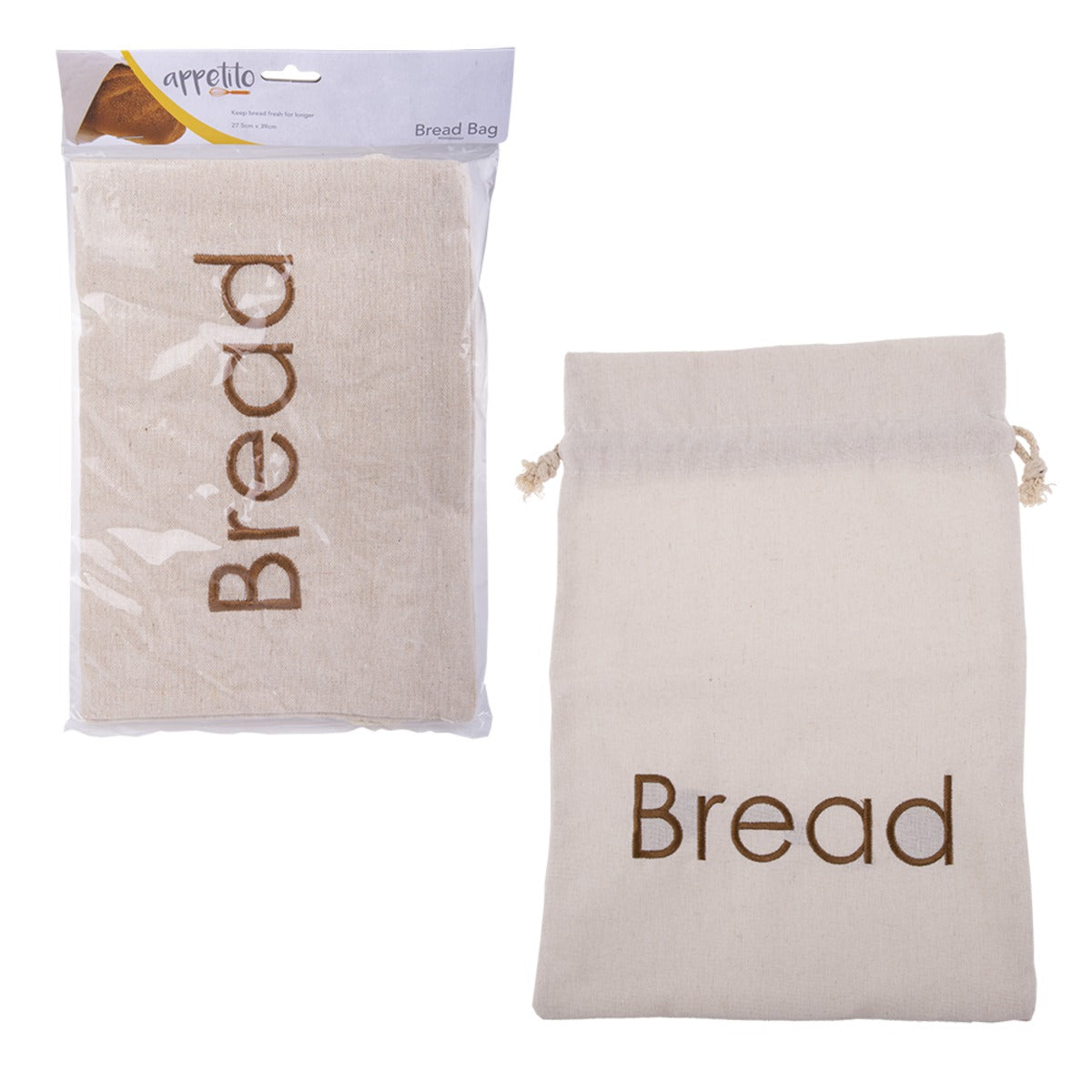 Bread Bag Embroidered 27.5 X 39cm