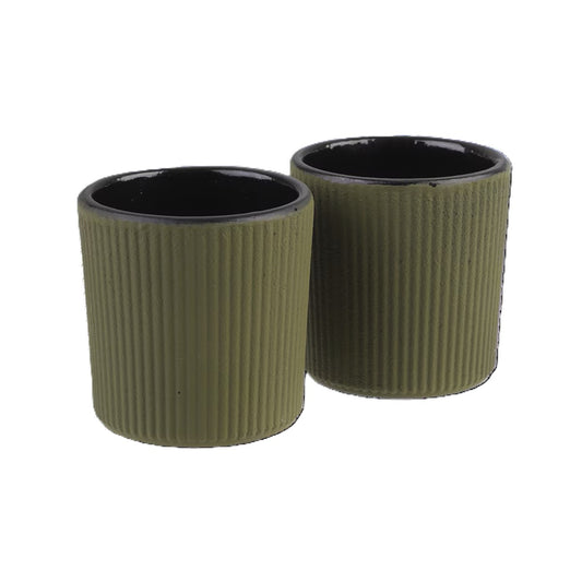 Teaology Cast Iron Tea Cup 120ml Set 2 - Serenity - Olive