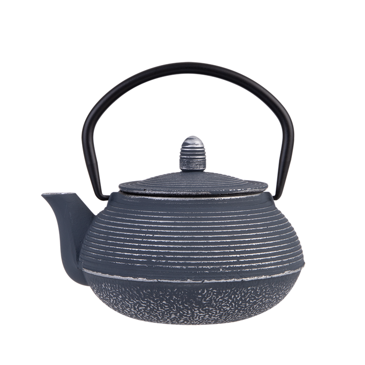 Cast Iron Teapot 600ml - Linear (dark Blue-silver)