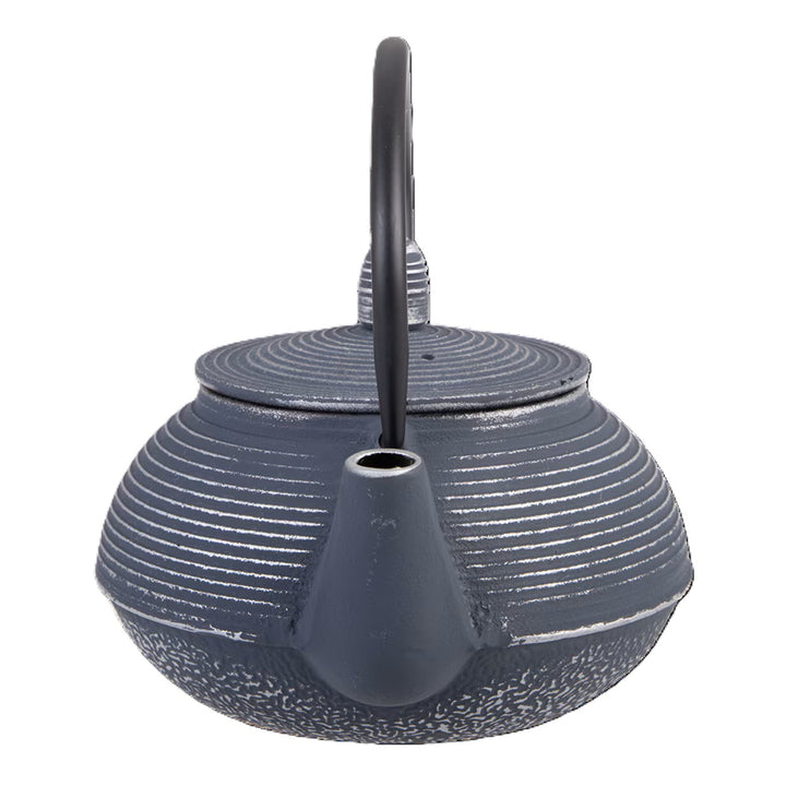 Cast Iron Teapot 600ml - Linear (dark Blue-silver)