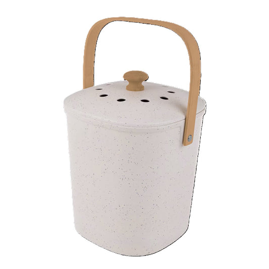 Appetito Bamboo Compost Bin 3.8l White