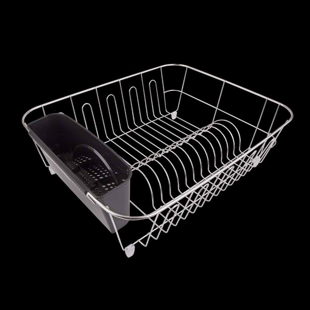 Large S/s Dish Drainer W/caddy 44.5 X 35.5 X 14cm (black)