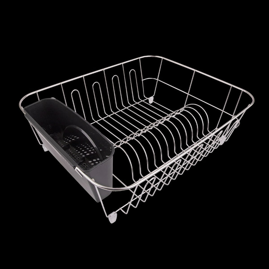 Large S/s Dish Drainer W/caddy 44.5 X 35.5 X 14cm (black)