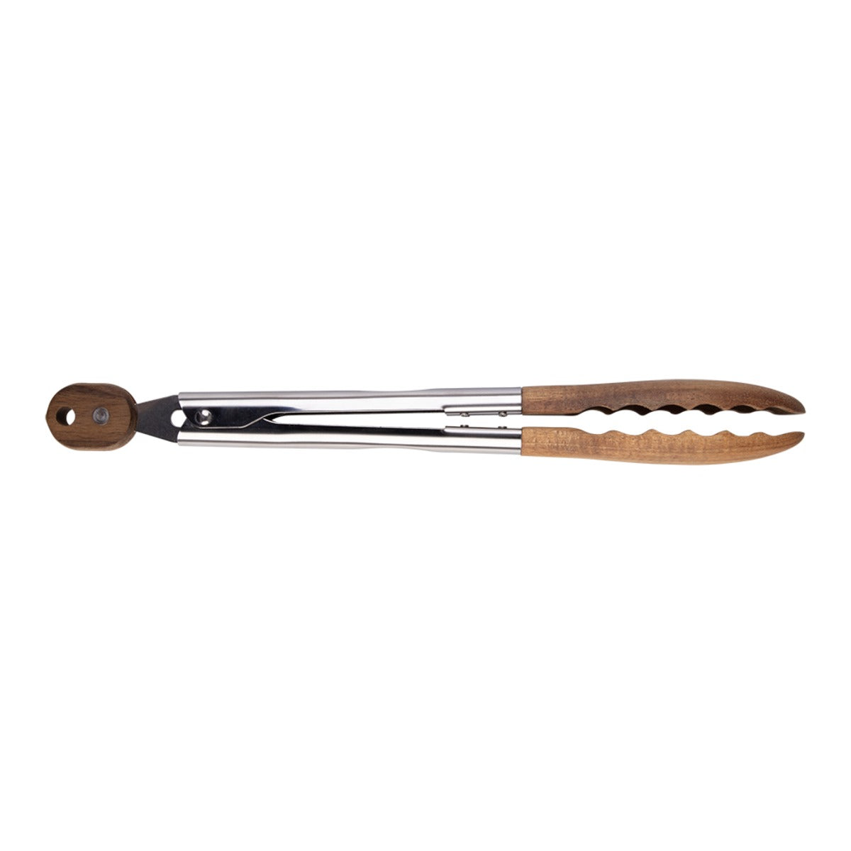 Alfresco Lane Acacia Wood And Staiinless Steel Tongs - 23Cm