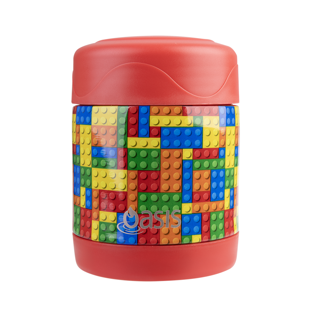 S/S Double Wall Insulated Kid'S Food Flask 300Ml - Bricks