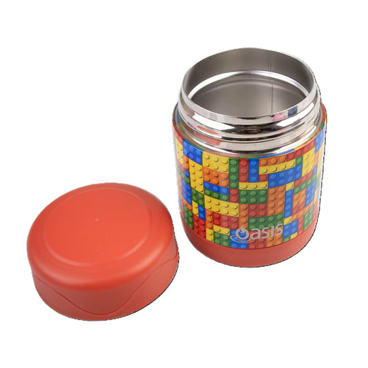 S/S Double Wall Insulated Kid'S Food Flask 300Ml - Bricks