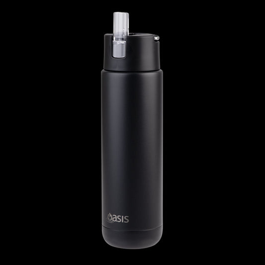 Oasis Ceramic Lined S/S Triple Wall Insulated "Moda" Drink Bottle 700Ml (Black)