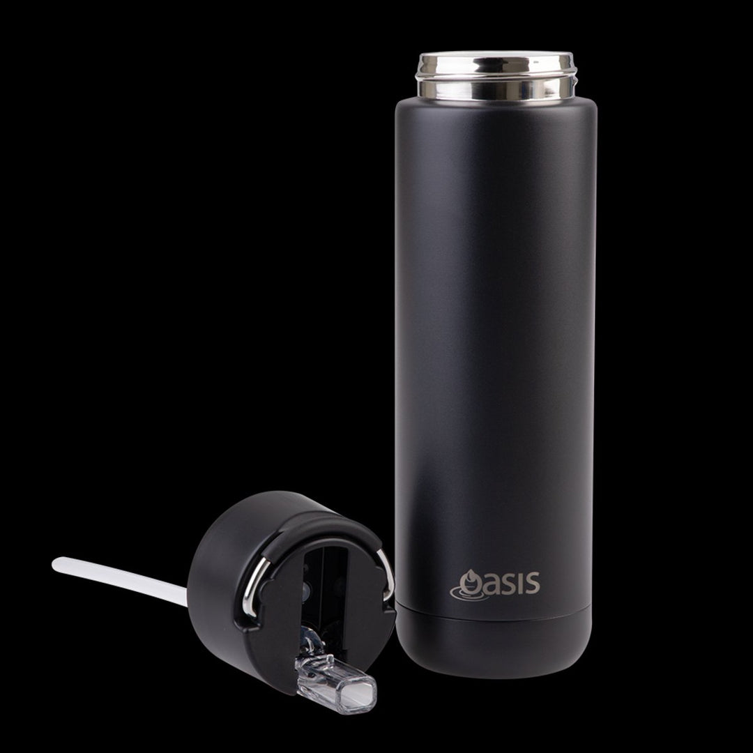 Oasis Ceramic Lined S/S Triple Wall Insulated "Moda" Drink Bottle 700Ml (Black)