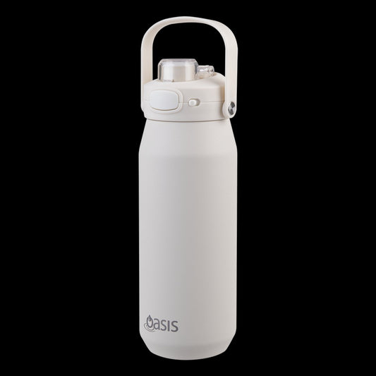 Oasis Ceramic Lined S/s Triple Wall Insulated "capri" Drink Bottle W/ Quick Release Lid 750ml (alabaster)