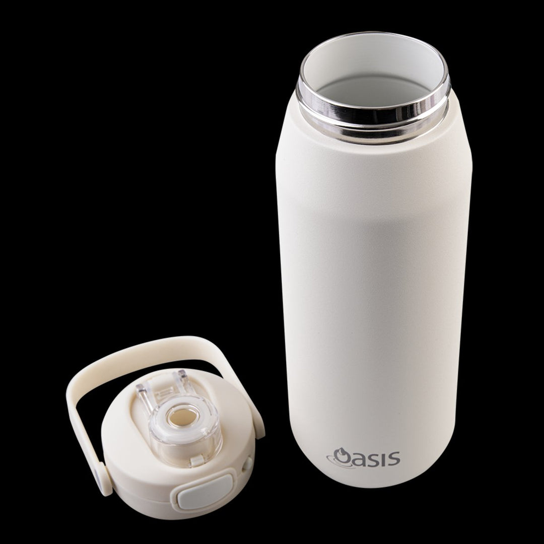 Oasis Ceramic Lined S/s Triple Wall Insulated "capri" Drink Bottle W/ Quick Release Lid 750ml (alabaster)