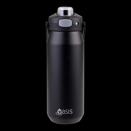 Oasis Ceramic Lined S/s Triple Wall Insulated "capri" Drink Bottle W/ Quick Release Lid 750ml Black