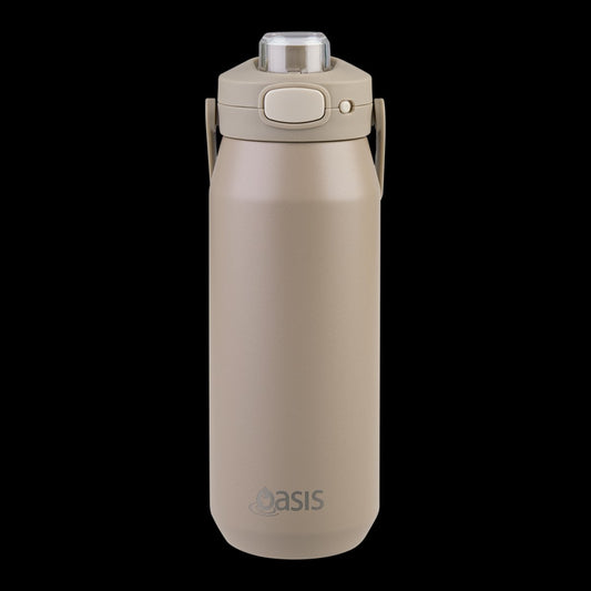Oasis Ceramic Lined S/s Triple Wall Insulated "capri" Drink Bottle W/ Quick Release Lid 750ml Latte
