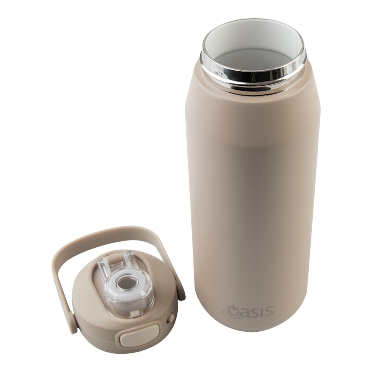 Oasis Ceramic Lined S/s Triple Wall Insulated "capri" Drink Bottle W/ Quick Release Lid 750ml Latte