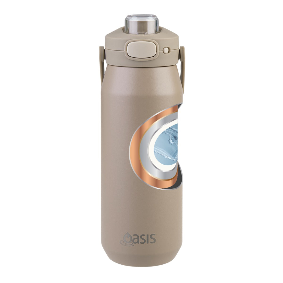 Oasis Ceramic Lined S/s Triple Wall Insulated "capri" Drink Bottle W/ Quick Release Lid 750ml Latte