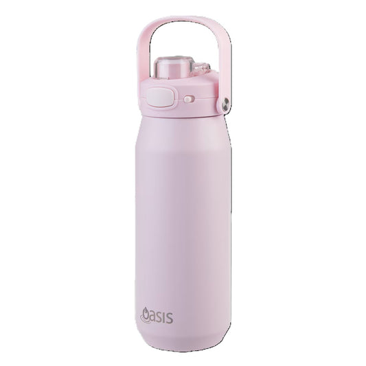 Oasis Ceramic Lined S/s Triple Wall Insulated "capri" Drink Bottle W/ Quick Release Lid 750ml (pink Lemonade)