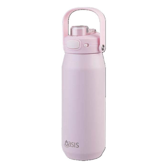 Oasis Ceramic Lined S/s Triple Wall Insulated "capri" Drink Bottle W/ Quick Release Lid 750ml (pink Lemonade)