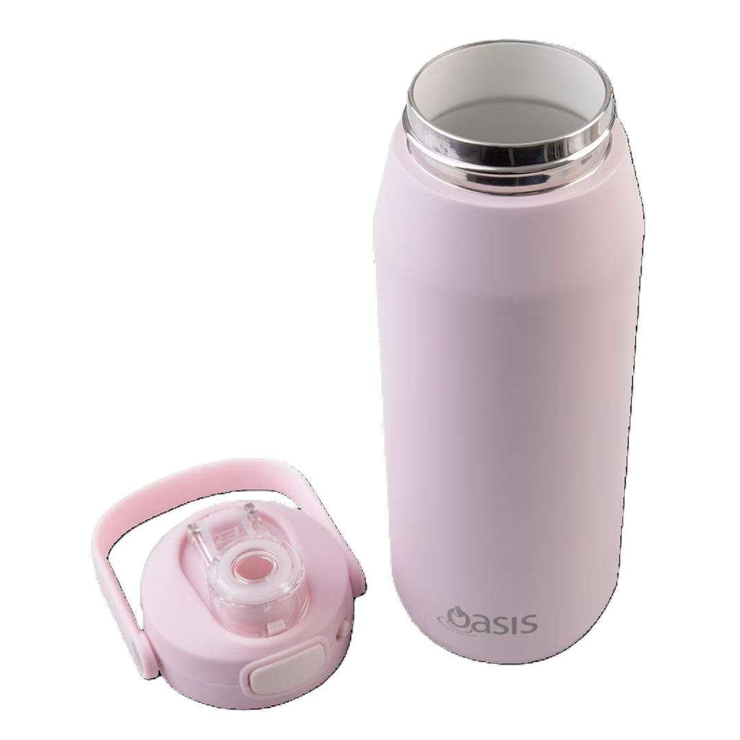 Oasis Ceramic Lined S/s Triple Wall Insulated "capri" Drink Bottle W/ Quick Release Lid 750ml (pink Lemonade)
