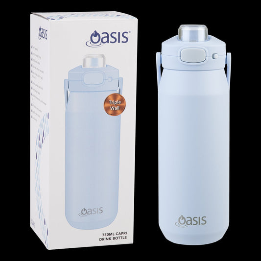 Oasis Ceramic Lined S/s Triple Wall Insulated "capri" Drink Bottle W/ Quick Release Lid 750ml (periwinkle)