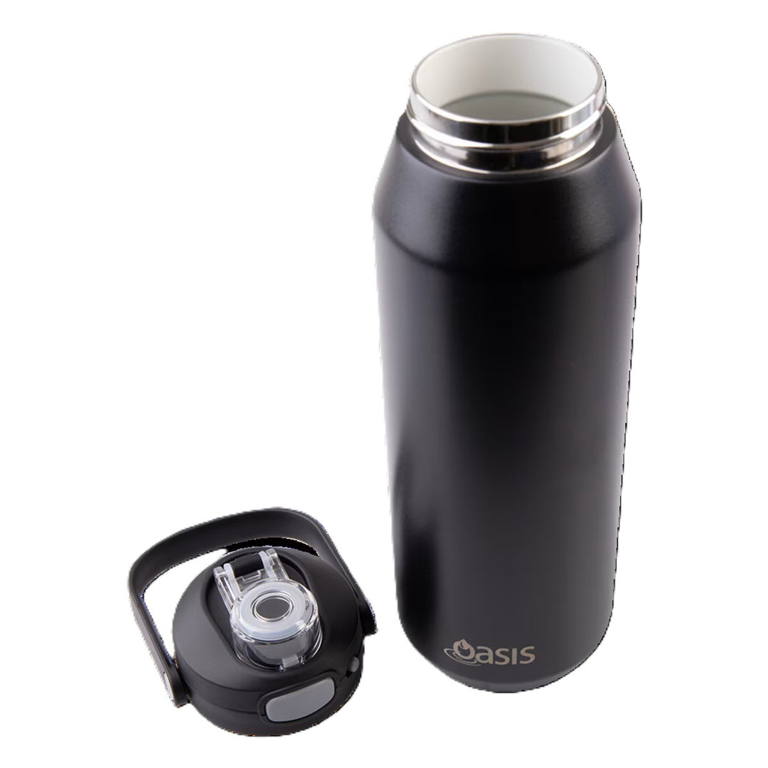 Oasis Capri Stainless Steel Ceramic Lined Insulated Drink Bottle 1L - Black