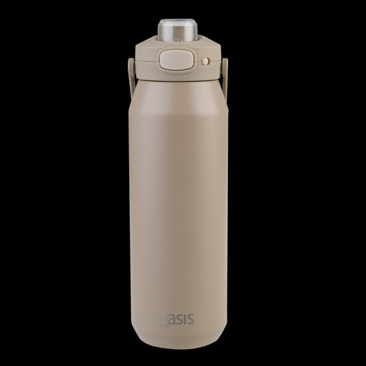 Oasis Ceramic Lined S/S Triple Wall Insulated "Capri" Drink Bottle W/ Quick Release Lid 1L Latte
