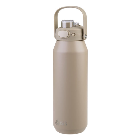 Oasis Ceramic Lined S/S Triple Wall Insulated "Capri" Drink Bottle W/ Quick Release Lid 1L Latte