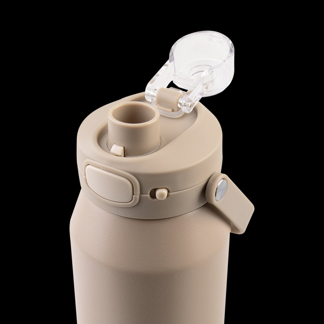 Oasis Ceramic Lined S/S Triple Wall Insulated "Capri" Drink Bottle W/ Quick Release Lid 1L Latte