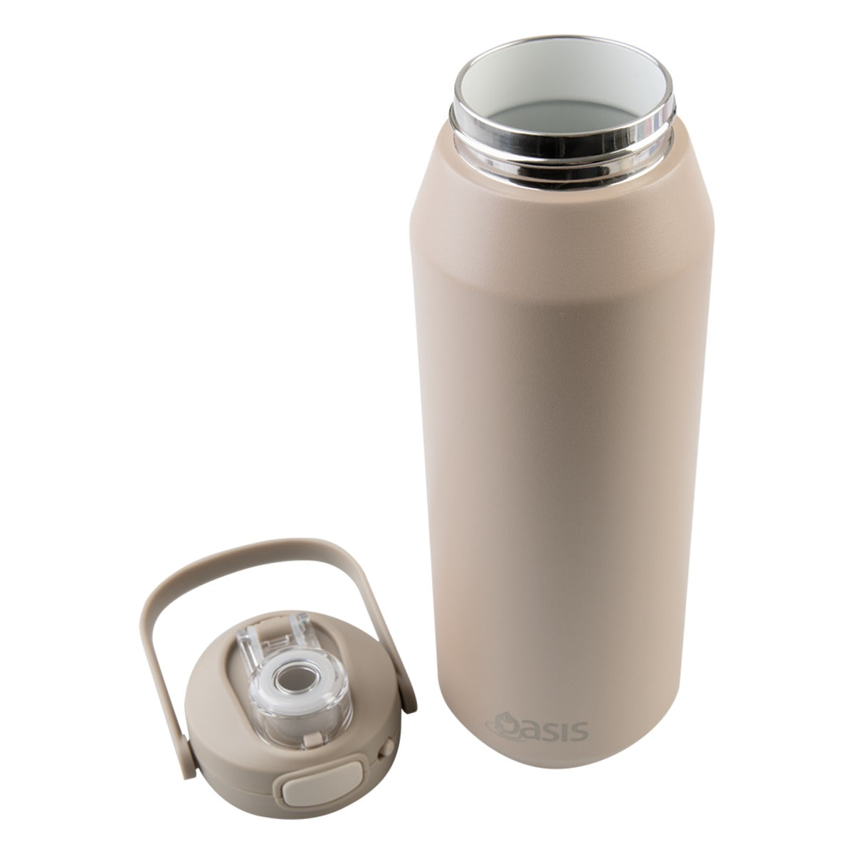 Oasis Ceramic Lined S/S Triple Wall Insulated "Capri" Drink Bottle W/ Quick Release Lid 1L Latte