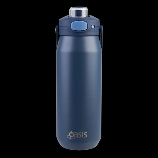 Oasis Ceramic Lined S/S Triple Wall Insulated "Capri" Drink Bottle W/ Quick Release Lid 750Ml Indigo