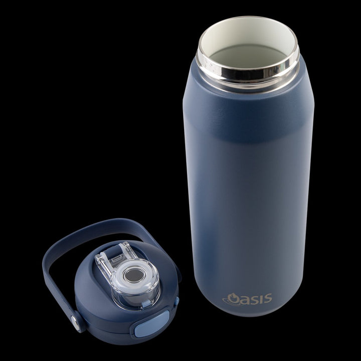 Oasis Ceramic Lined S/S Triple Wall Insulated "Capri" Drink Bottle W/ Quick Release Lid 750Ml Indigo