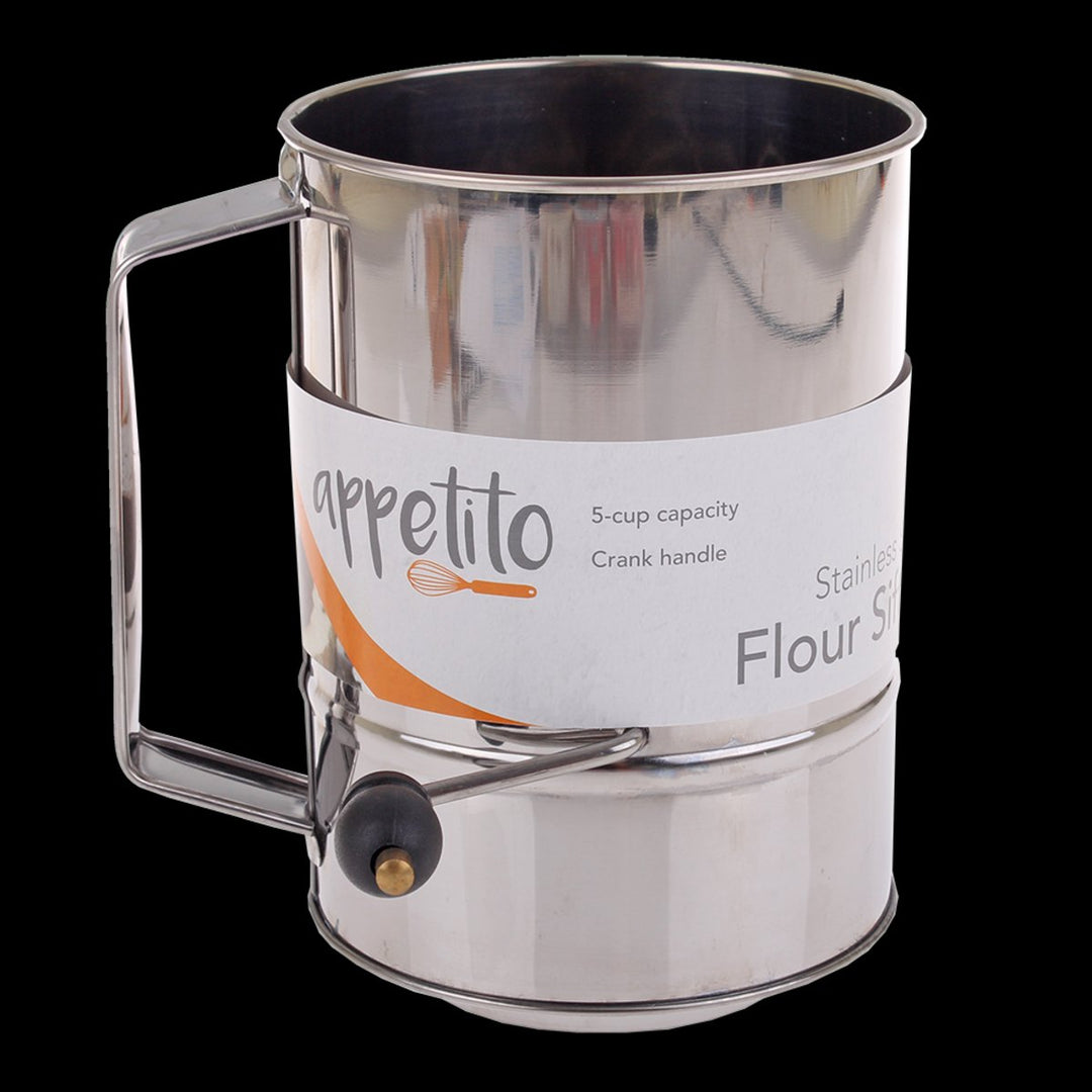 S/s 5 Cup Flour Sifter Crank