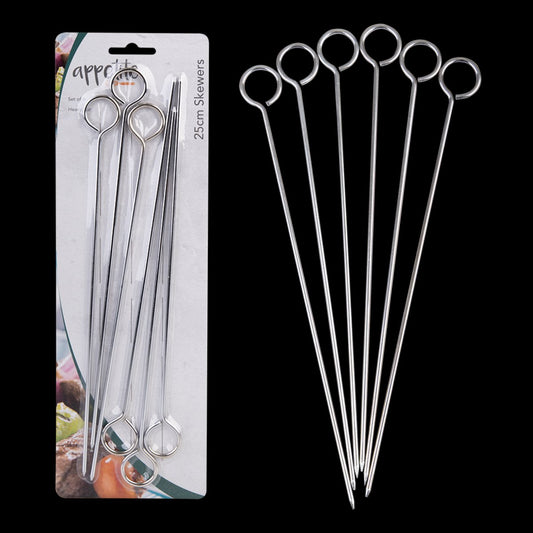Chrome Skewers 25cm/10 Set 6