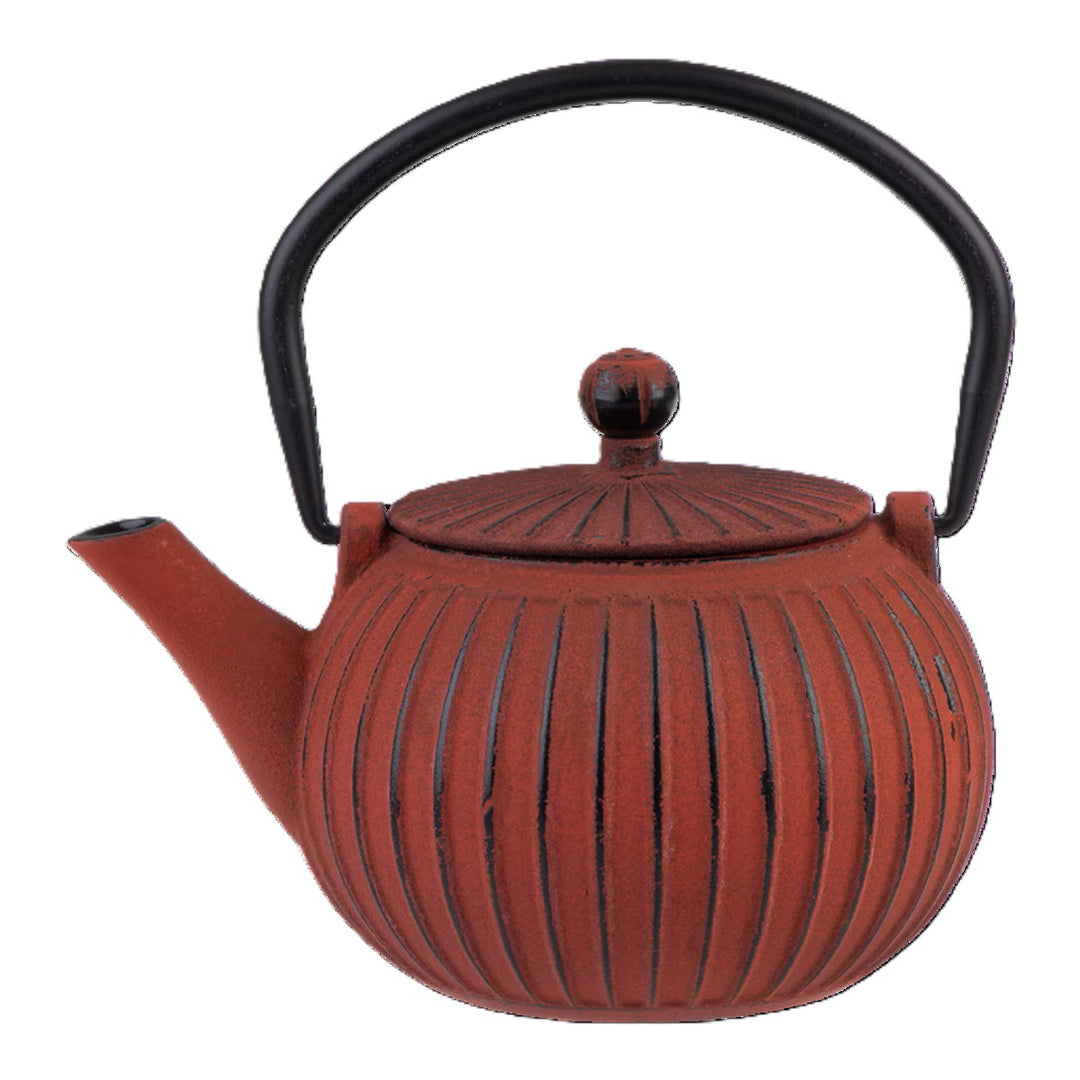 Teaology Cast Iron Teapot Ribbed Red 500ml