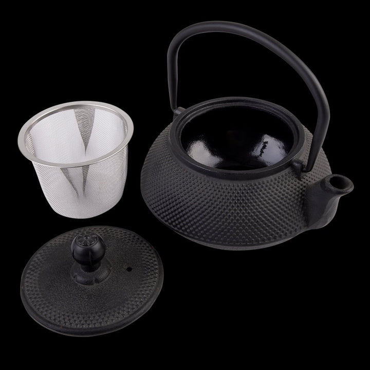 Cast Iron Teapot 800ml Hobnail Black