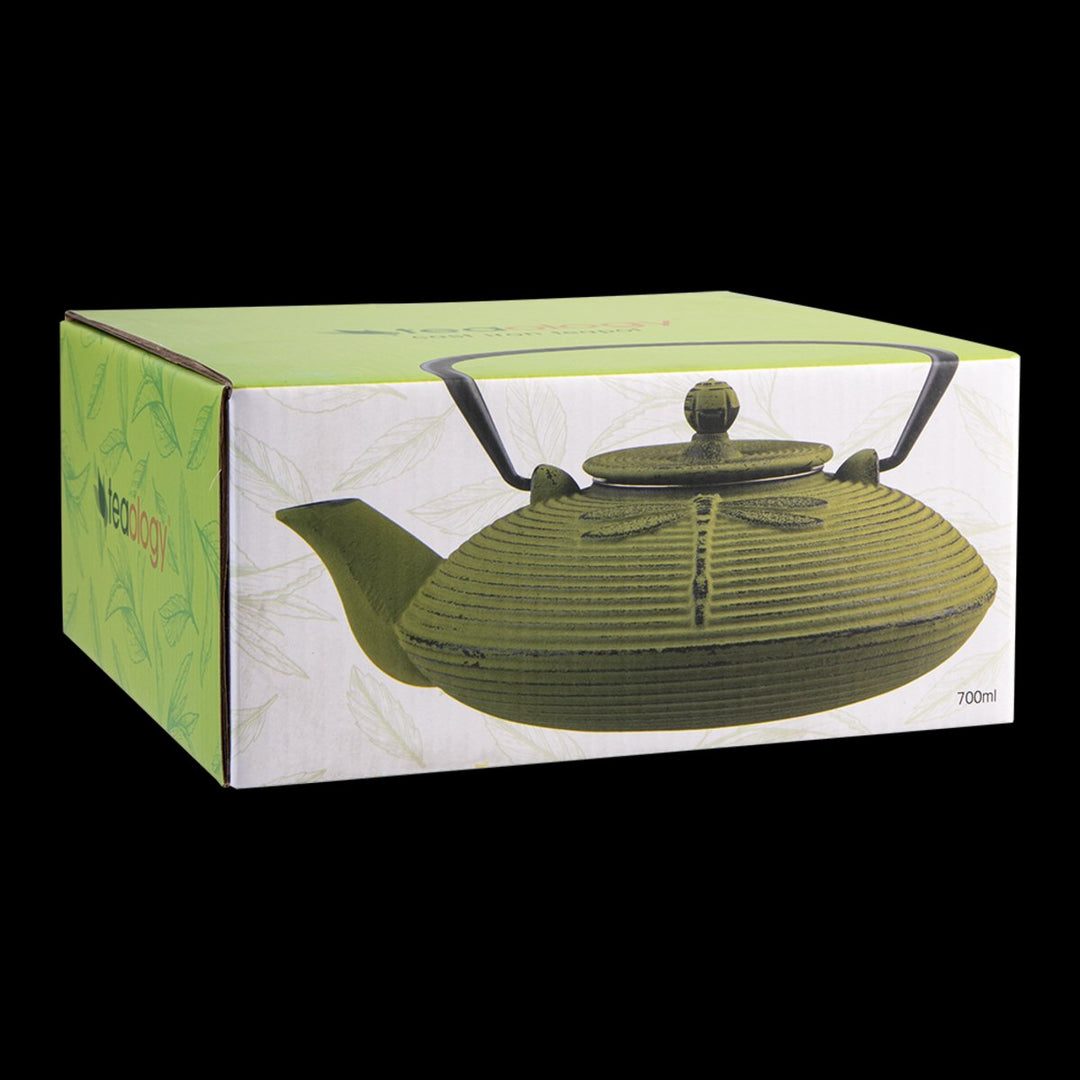 Cast Iron Teapot 770ml Dragonfly Green