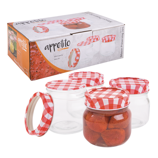 Appetito Mason Preserving Jars (Set Of 6) - 250Ml