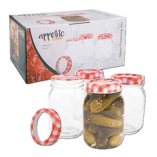 Appetito Mason Preserving Jar - 500Ml Set Of 6