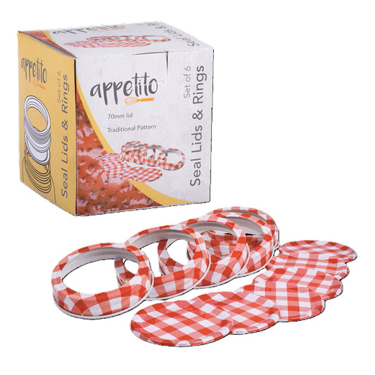 Appetito Preserving Lids & Rings (Pack Of 6)