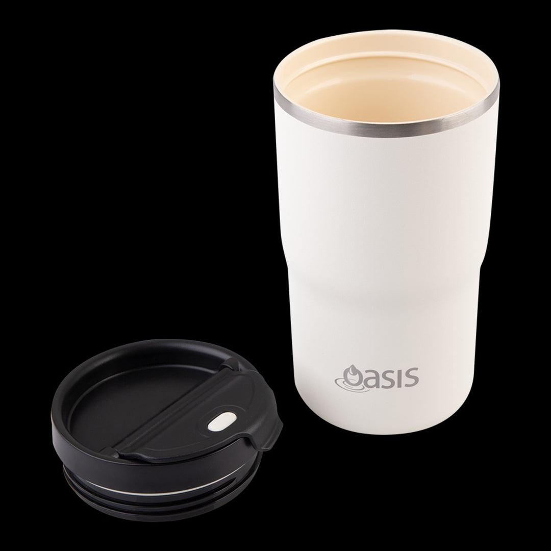 Oasis Ceramic Lined S/S Double Wall Insulated Travel Mug 480Ml (Alabaster)