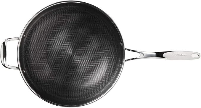 Stanley Rogers 42317 Matrix Try-ply Nonstick Wok 32cm S/steel Suits Induction
