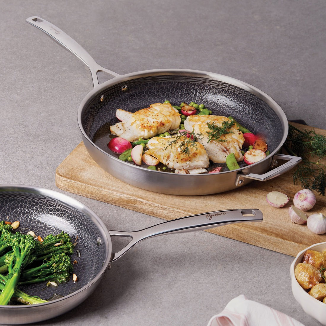 Pyrolux Pyrohex Fry Pan Set 26 & 32Cm