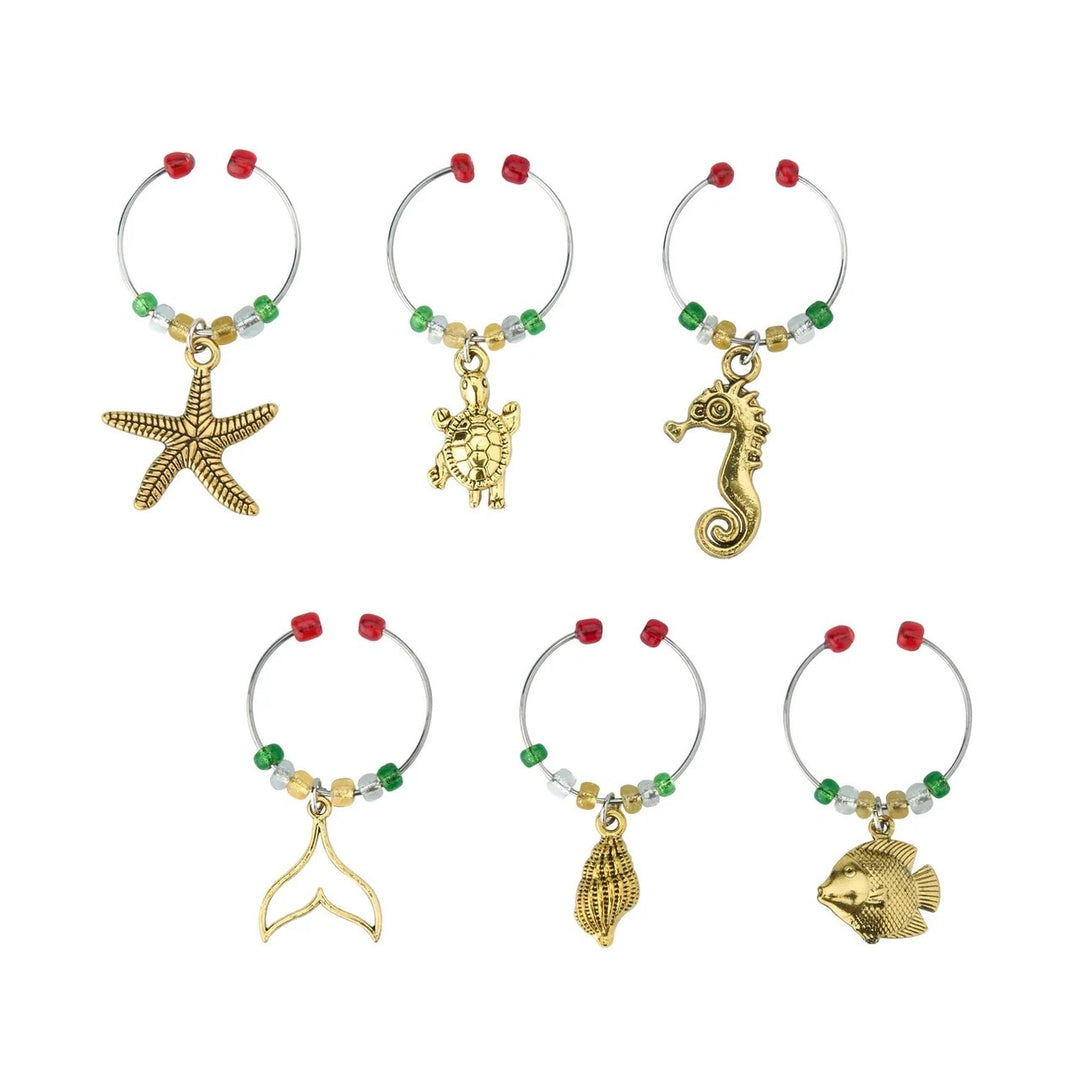 AVANTI WINE CHARMS, SET OF 6 - SEALIFE