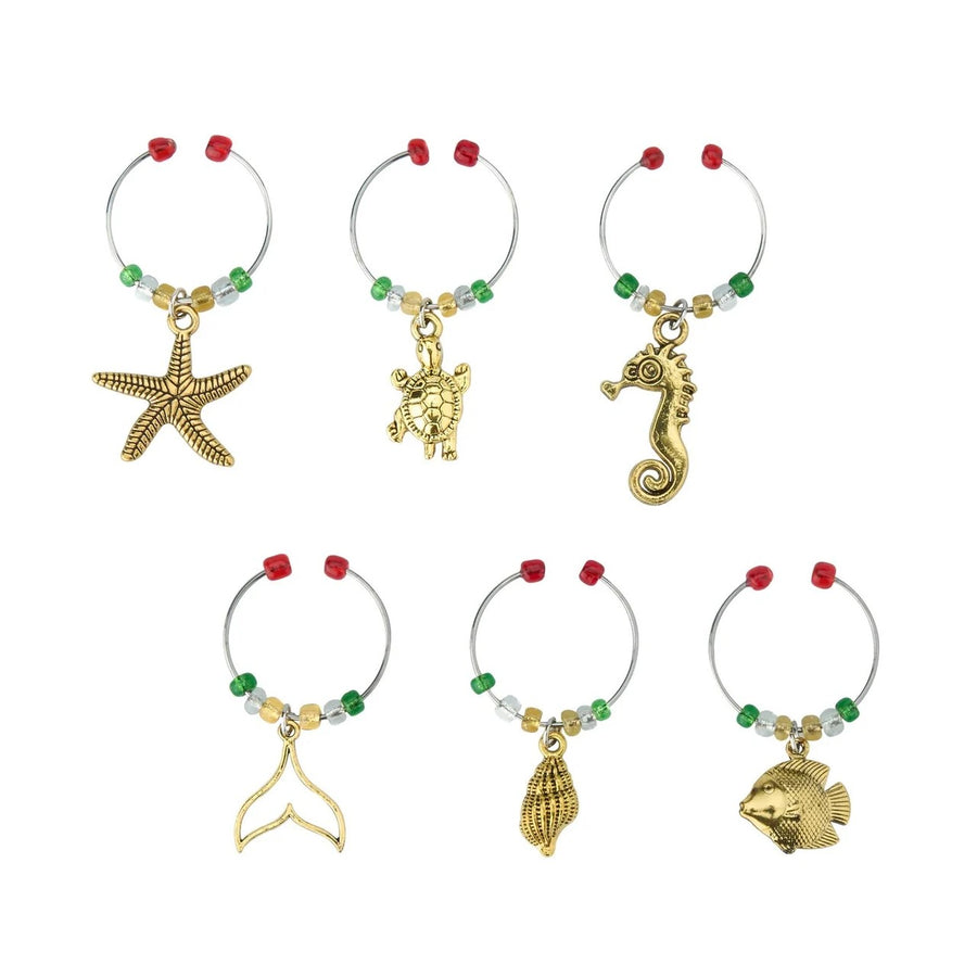 AVANTI WINE CHARMS, SET OF 6 - SEALIFE
