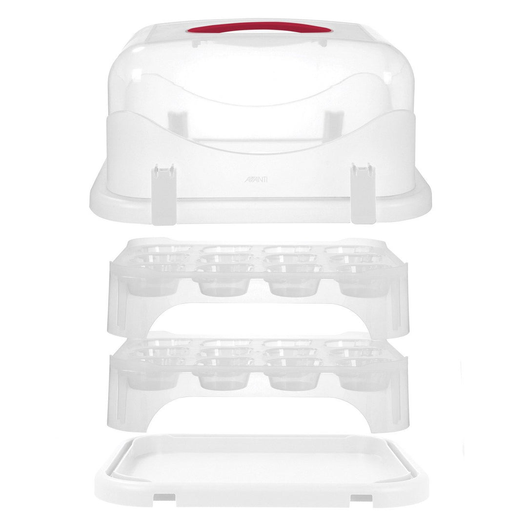 AVANTI UNIVERSAL RECTANGLE CAKE CARRIER / 24 CUPCAKE 34X25CM