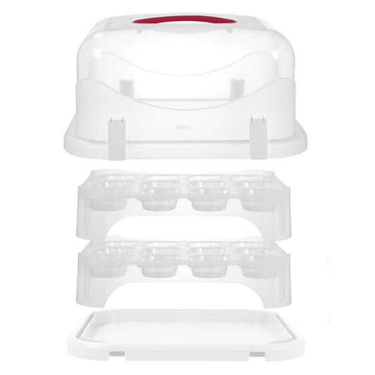 AVANTI UNIVERSAL RECTANGLE CAKE CARRIER / 24 CUPCAKE 34X25CM