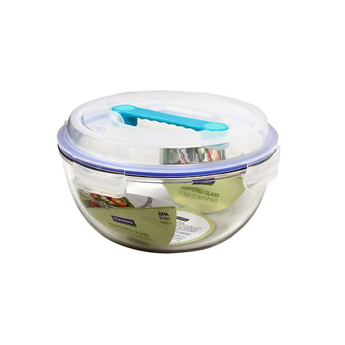 Glasslock Mbcb-400-1 Handy Tempered Glass Mixing Bowl With Lid 4000Ml
