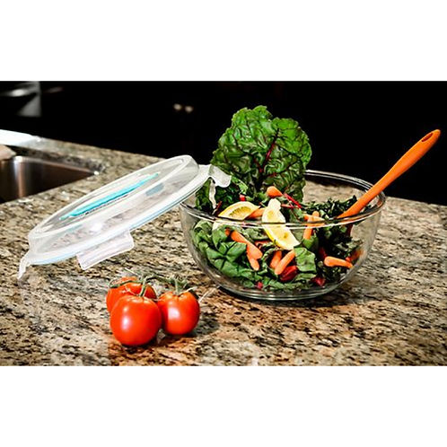 Glasslock Mbcb-400-1 Handy Tempered Glass Mixing Bowl With Lid 4000Ml
